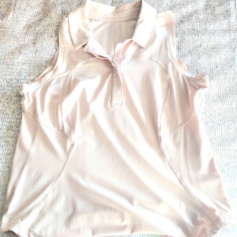 Lululemon Athletica Pink Relaxed Sleeveless Polo Tank